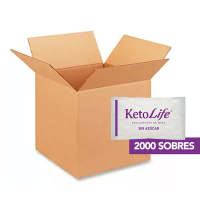Keto Life® sin azúcar ideal para dietas keto, 80 y 2,000 sobres