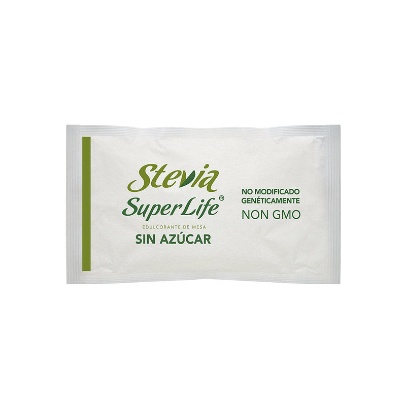 Stevia Super Life® presentaciones de 700 y 2,000 sobres