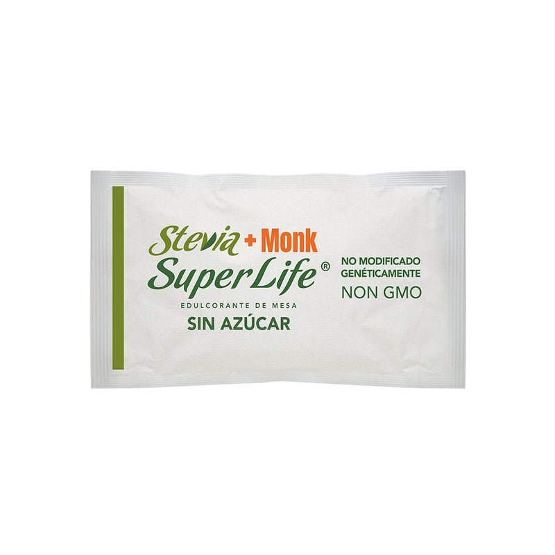 Super Life® Stevia + Monk, Presentaciones de 700 y 2,000 sobres